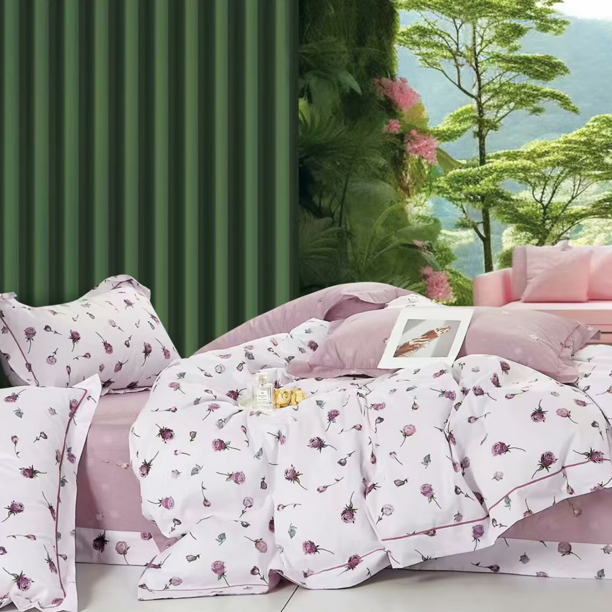 91家纺网 家纺一手货源 找家纺 （总）未来家居 JAMES KELLY （铂金凯丽）2025新款40支13376全棉印染铂金长绒棉四件套-系列6