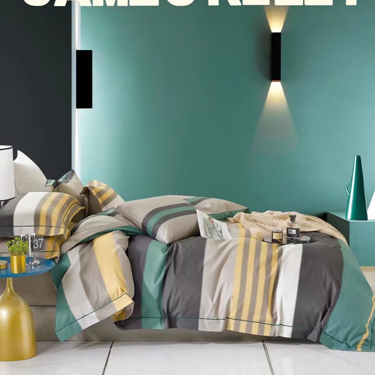 91家纺网 家纺一手货源 找家纺 （总）未来家居 JAMES KELLY （铂金凯丽）2025新款40支13376全棉印染铂金长绒棉四件套-系列6