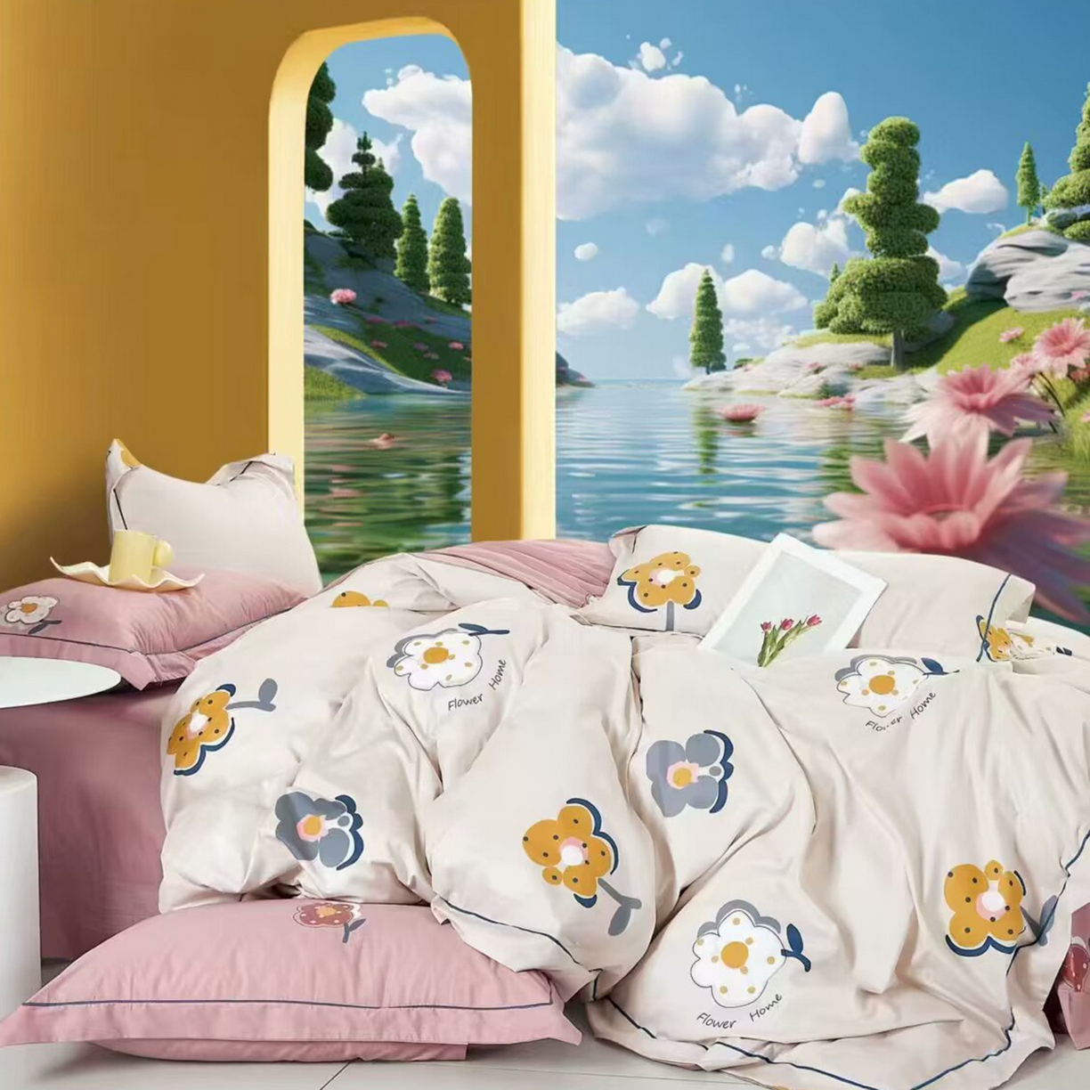 91家纺网 家纺一手货源 找家纺 （总）未来家居 JAMES KELLY （铂金凯丽）2025新款40支13376全棉印染铂金长绒棉四件套-系列6