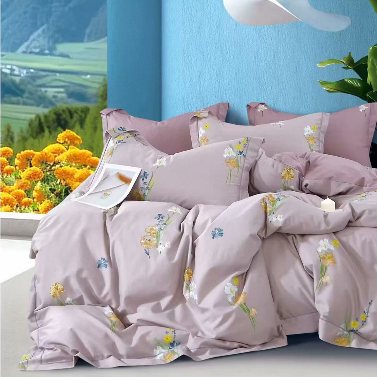 91家纺网 家纺一手货源 找家纺 （总）未来家居 JAMES KELLY （铂金凯丽）2025新款40支13376全棉印染铂金长绒棉四件套-系列6