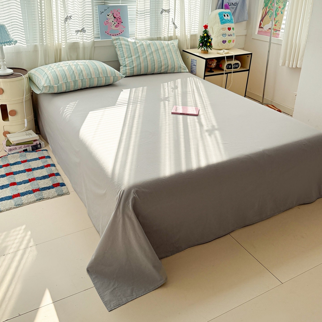 91家纺网 家纺一手货源 找家纺 柠萌家居 2026新款纯棉全棉A类色织水洗棉四件套（可定制尺寸） 倾城-蓝