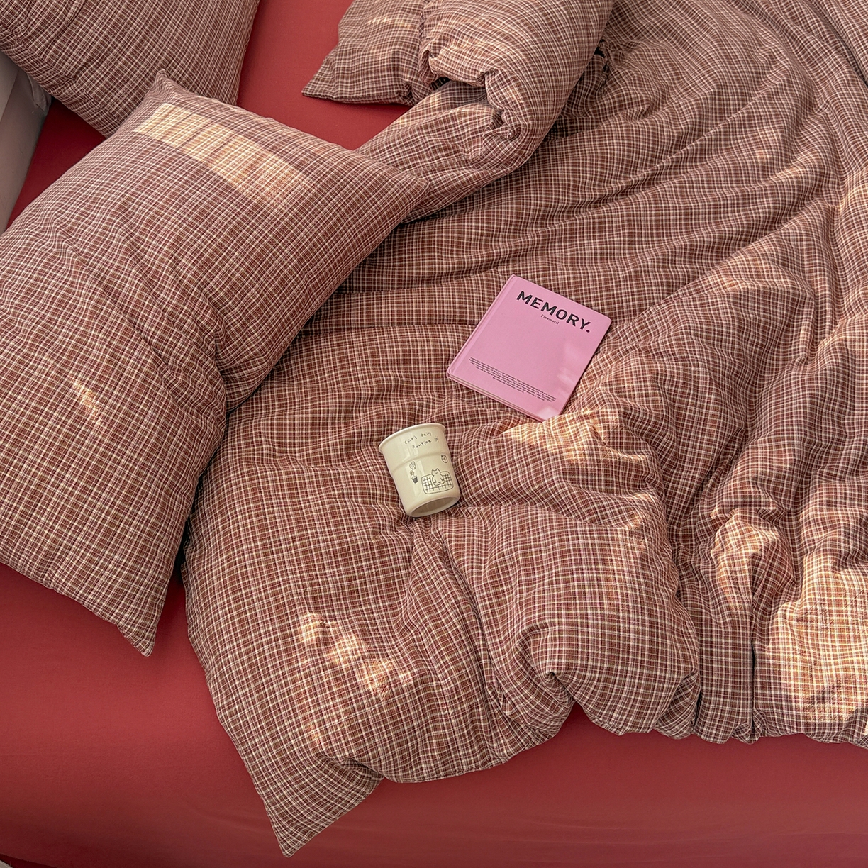 91家纺网 家纺一手货源 找家纺 柠萌家居 2026新款纯棉全棉A类色织水洗棉四件套（可定制尺寸） 苏格兰-红