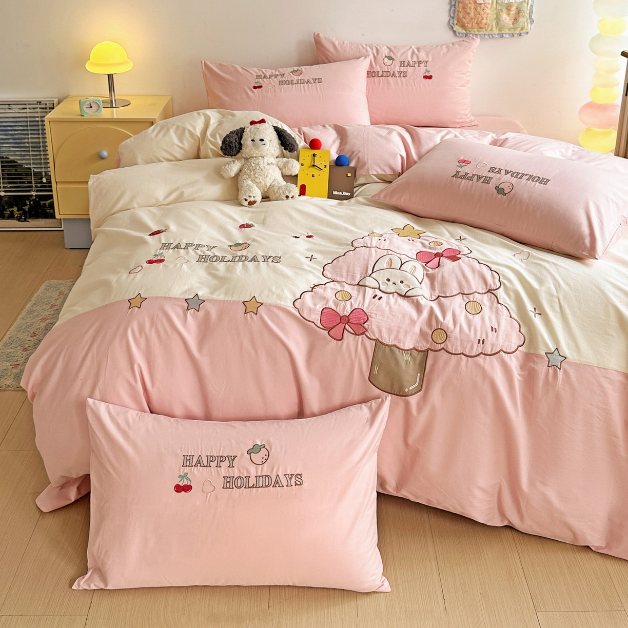 91家纺网 家纺一手货源 找家纺 （总）暖意家纺 2026新款全棉A类母婴级60支水洗棉贴布绣三四件套