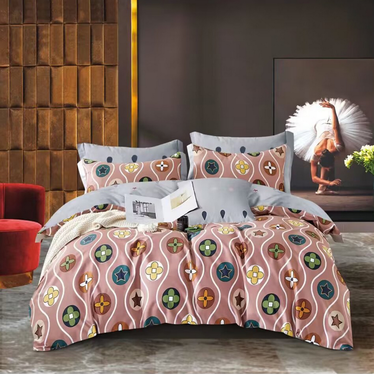 91家纺网 家纺一手货源 找家纺 （总）未来家居 JAMES KELLY （铂金凯丽）2025新款40支13376全棉印染铂金长绒棉四件套-系列6