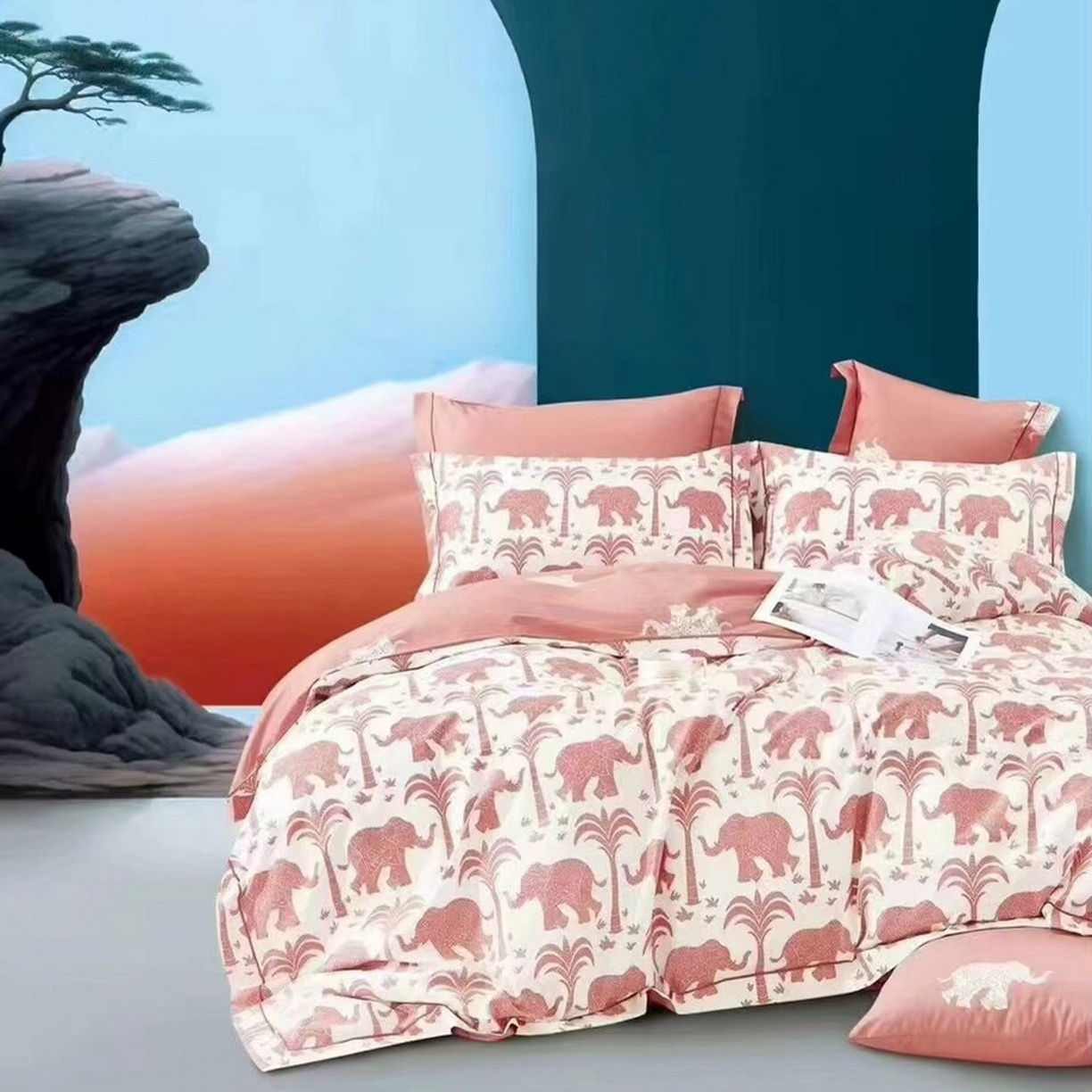 91家纺网 家纺一手货源 找家纺 （总）未来家居 JAMES KELLY （铂金凯丽）2025新款40支13376全棉印染铂金长绒棉四件套-系列6