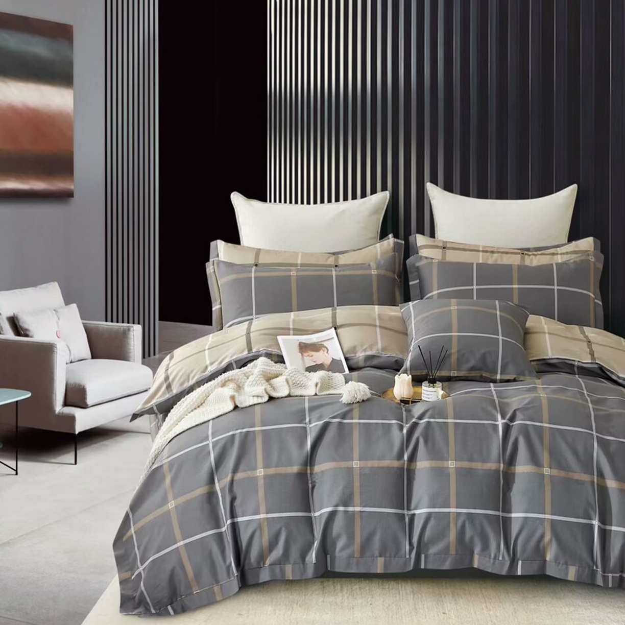 91家纺网 家纺一手货源 找家纺 （总）未来家居 JAMES KELLY （铂金凯丽）2025新款40支13376全棉印染铂金长绒棉四件套-系列6