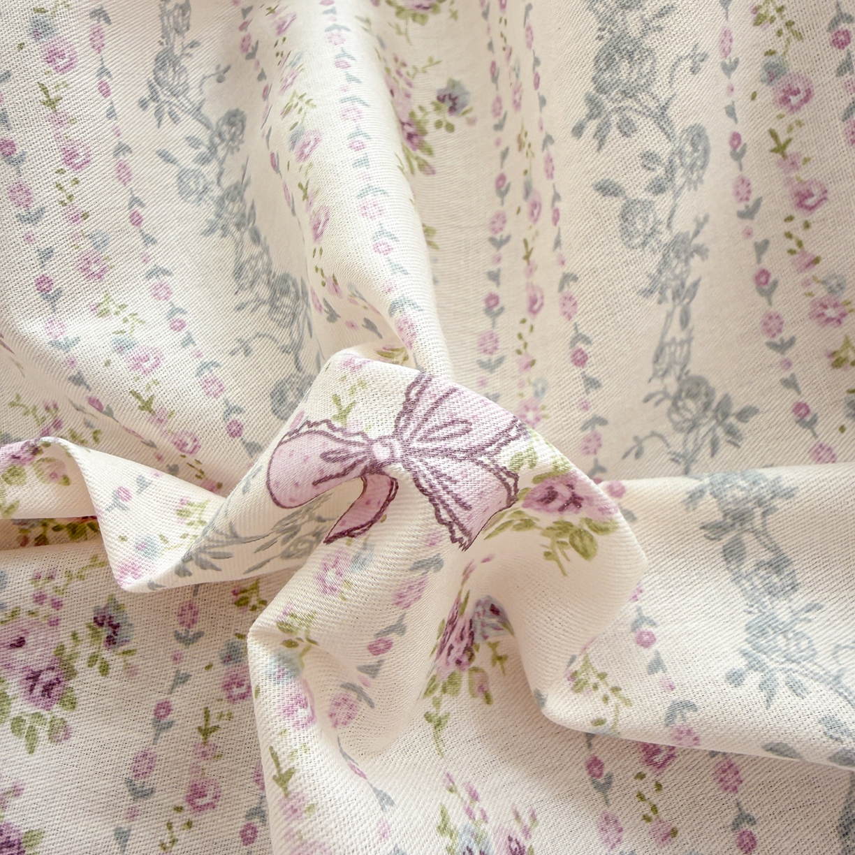 91家纺网 家纺一手货源 找家纺 呗旺鹿 2026新款全棉40支12868田园卡通小清新系列四件套 雅柔