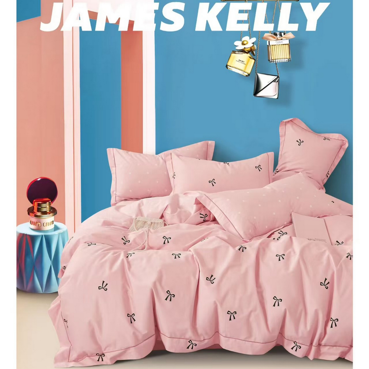 91家纺网 家纺一手货源 找家纺 （总2）未来家居 JAMES KELLY （铂金凯丽）2026新款40支13376全棉印染铂金长绒棉四件套-系列9