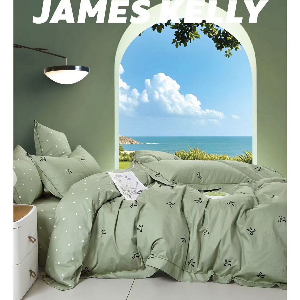 91家纺网 家纺一手货源 找家纺 （总2）未来家居 JAMES KELLY （铂金凯丽）2026新款40支13376全棉印染铂金长绒棉四件套-系列9