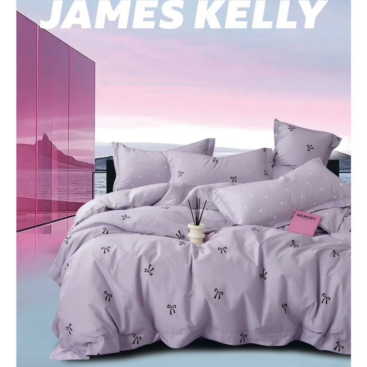 91家纺网 家纺一手货源 找家纺 （总2）未来家居 JAMES KELLY （铂金凯丽）2026新款40支13376全棉印染铂金长绒棉四件套-系列9