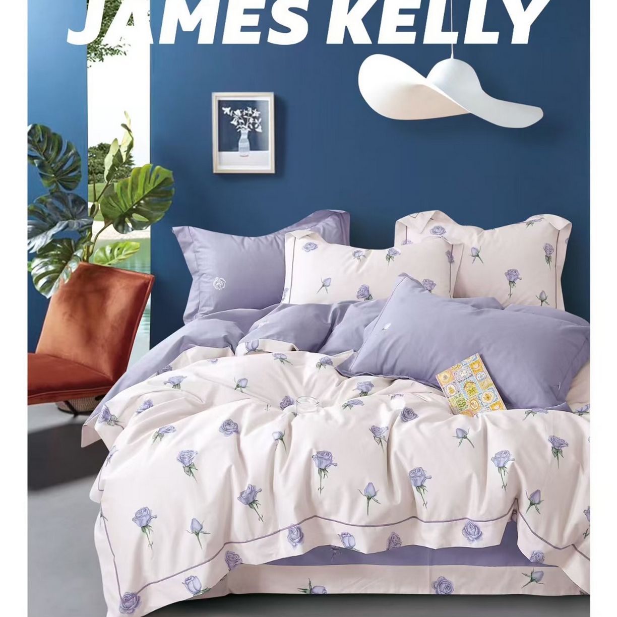 91家纺网 家纺一手货源 找家纺 （总2）未来家居 JAMES KELLY （铂金凯丽）2026新款40支13376全棉印染铂金长绒棉四件套-系列9