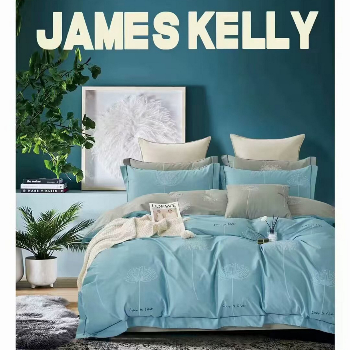 91家纺网 家纺一手货源 找家纺 （总2）未来家居 JAMES KELLY （铂金凯丽）2026新款40支13376全棉印染铂金长绒棉四件套-系列9