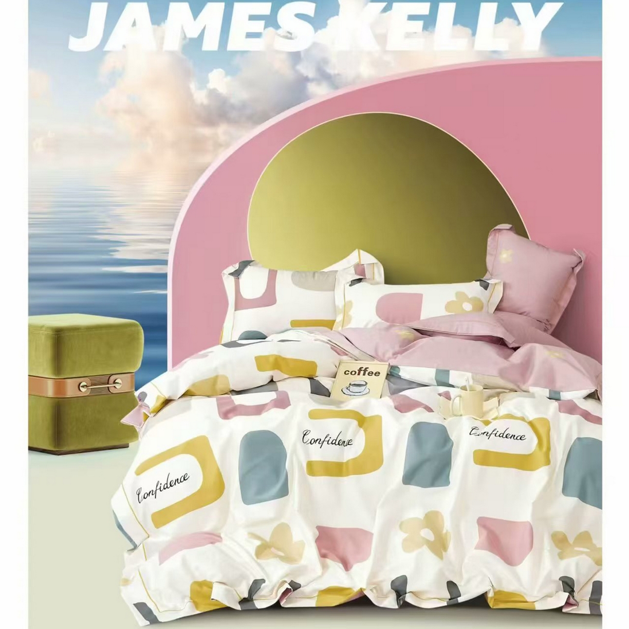 91家纺网 家纺一手货源 找家纺 （总2）未来家居 JAMES KELLY （铂金凯丽）2026新款40支13376全棉印染铂金长绒棉四件套-系列9