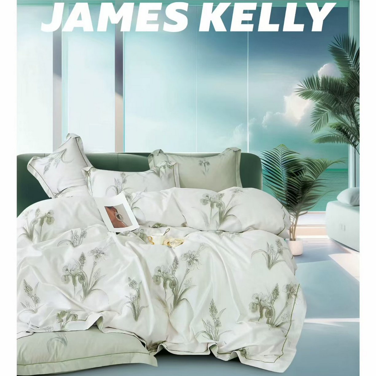 91家纺网 家纺一手货源 找家纺 （总2）未来家居 JAMES KELLY （铂金凯丽）2026新款40支13376全棉印染铂金长绒棉四件套-系列9