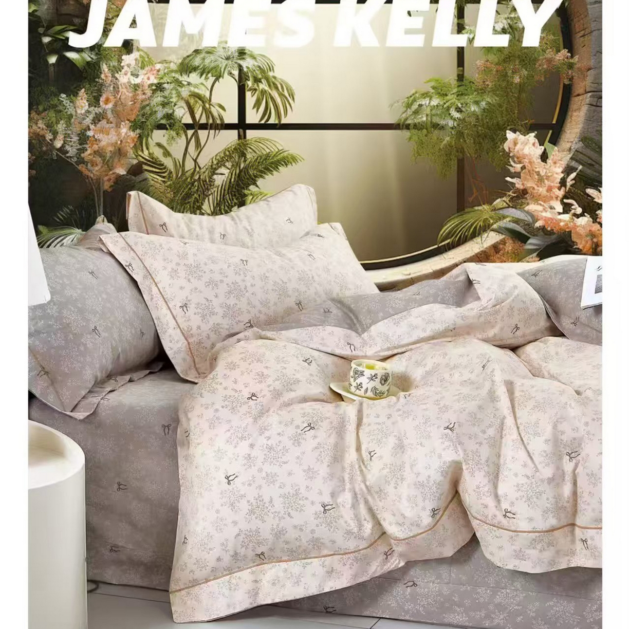 91家纺网 家纺一手货源 找家纺 （总2）未来家居 JAMES KELLY （铂金凯丽）2026新款40支13376全棉印染铂金长绒棉四件套-系列9