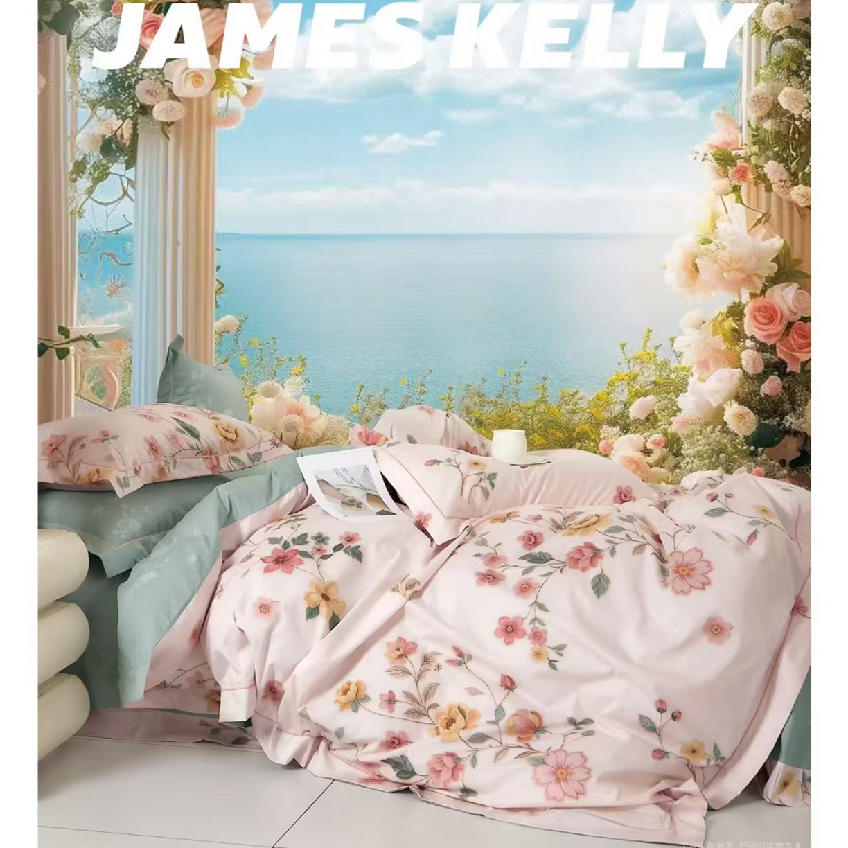 91家纺网 家纺一手货源 找家纺 （总2）未来家居 JAMES KELLY （铂金凯丽）2026新款40支13376全棉印染铂金长绒棉四件套-系列9