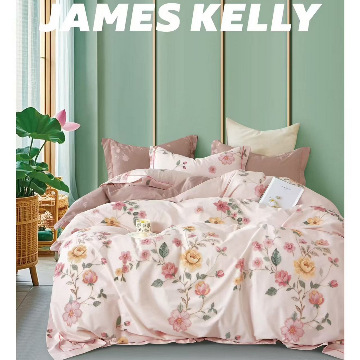 91家纺网 家纺一手货源 找家纺 （总2）未来家居 JAMES KELLY （铂金凯丽）2026新款40支13376全棉印染铂金长绒棉四件套-系列9