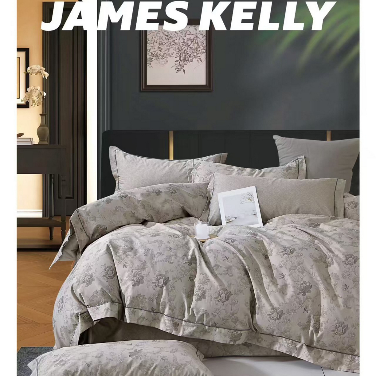 91家纺网 家纺一手货源 找家纺 （总2）未来家居 JAMES KELLY （铂金凯丽）2026新款40支13376全棉印染铂金长绒棉四件套-系列9