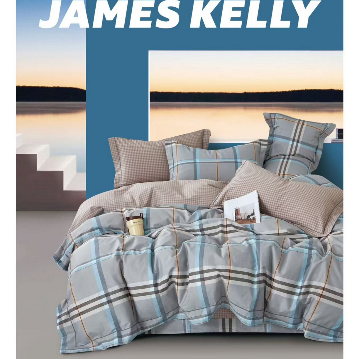 91家纺网 家纺一手货源 找家纺 （总2）未来家居 JAMES KELLY （铂金凯丽）2026新款40支13376全棉印染铂金长绒棉四件套-系列9