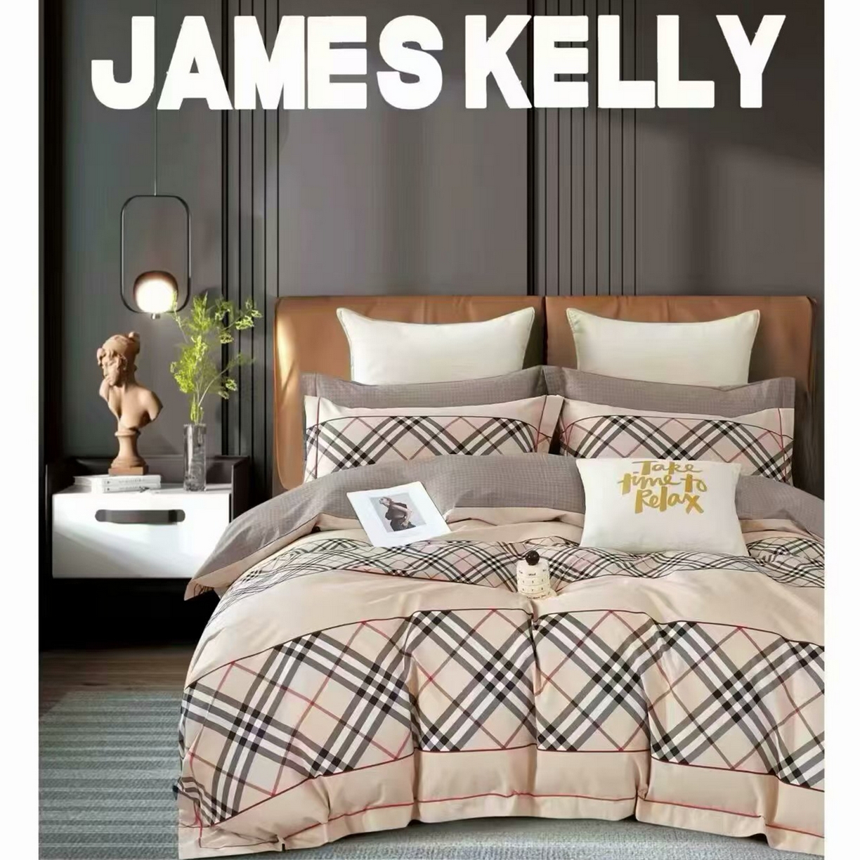 91家纺网 家纺一手货源 找家纺 （总2）未来家居 JAMES KELLY （铂金凯丽）2026新款40支13376全棉印染铂金长绒棉四件套-系列9