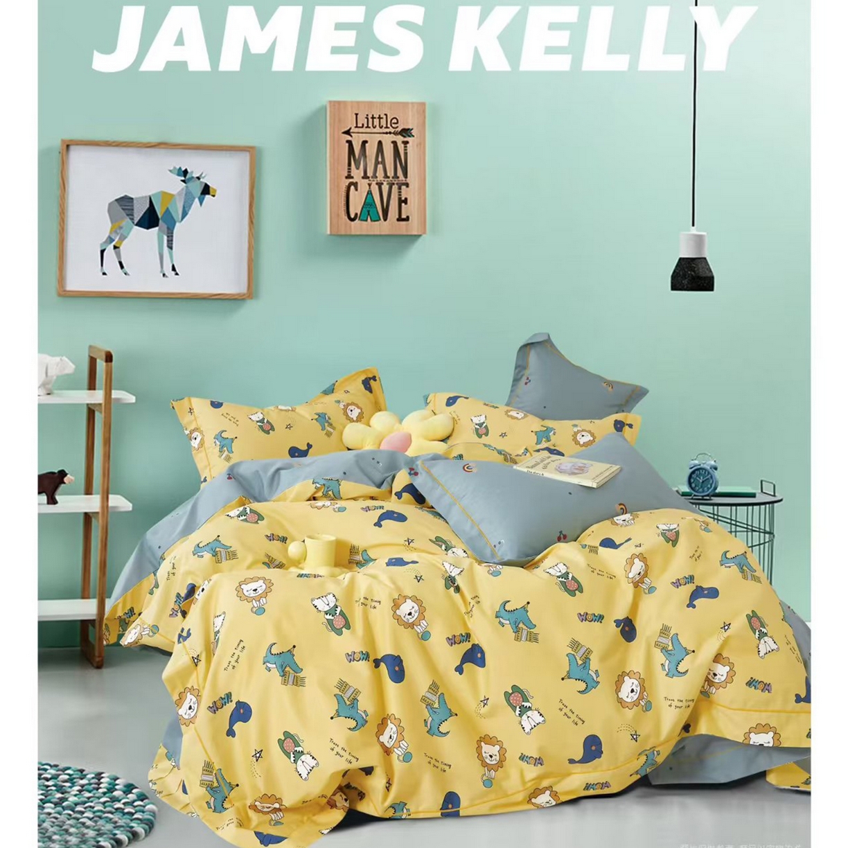 91家纺网 家纺一手货源 找家纺 （总2）未来家居 JAMES KELLY （铂金凯丽）2026新款40支13376全棉印染铂金长绒棉四件套-系列9