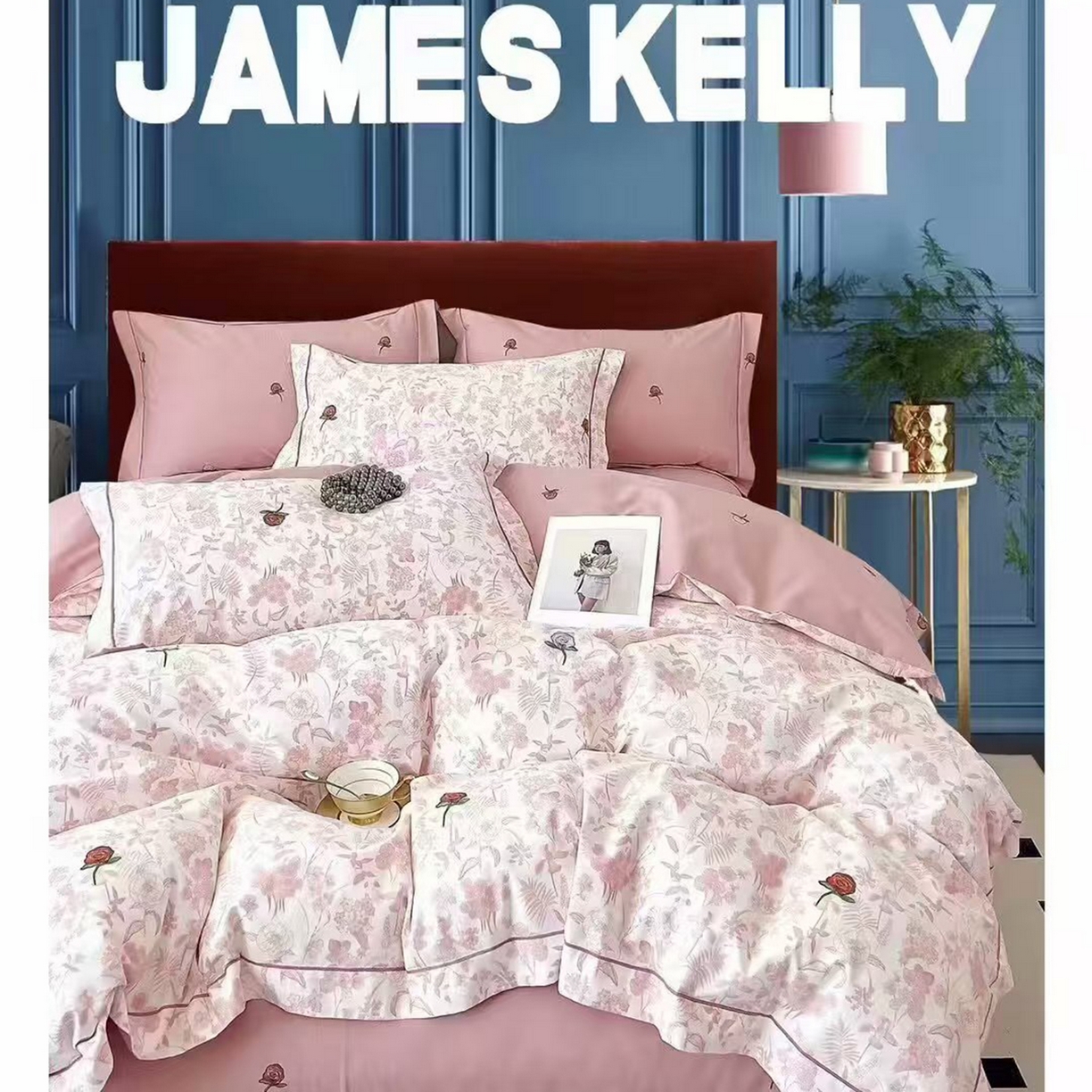 91家纺网 家纺一手货源 找家纺 （总2）未来家居 JAMES KELLY （铂金凯丽）2026新款40支13376全棉印染铂金长绒棉四件套-系列9