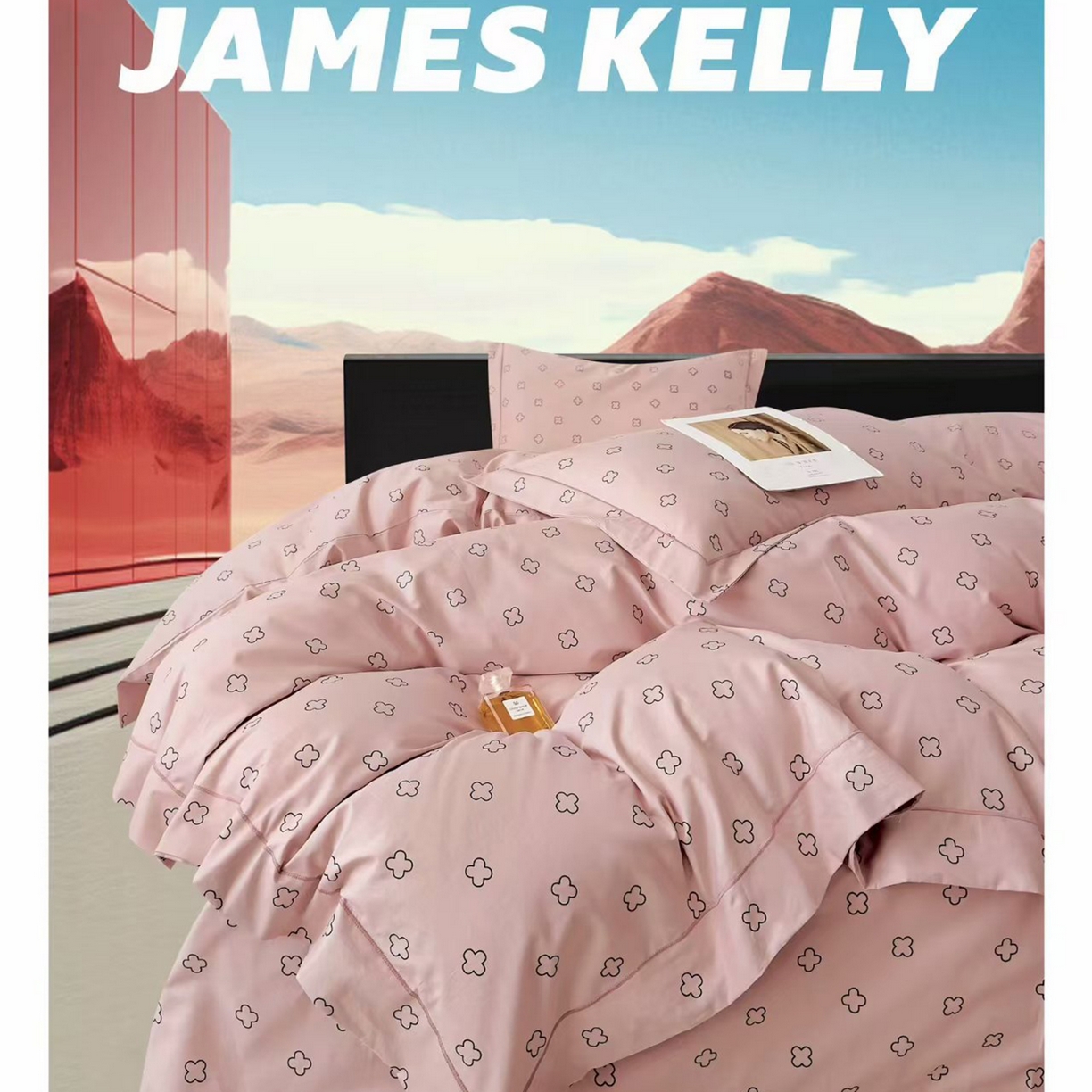 91家纺网 家纺一手货源 找家纺 （总2）未来家居 JAMES KELLY （铂金凯丽）2026新款40支13376全棉印染铂金长绒棉四件套-系列9