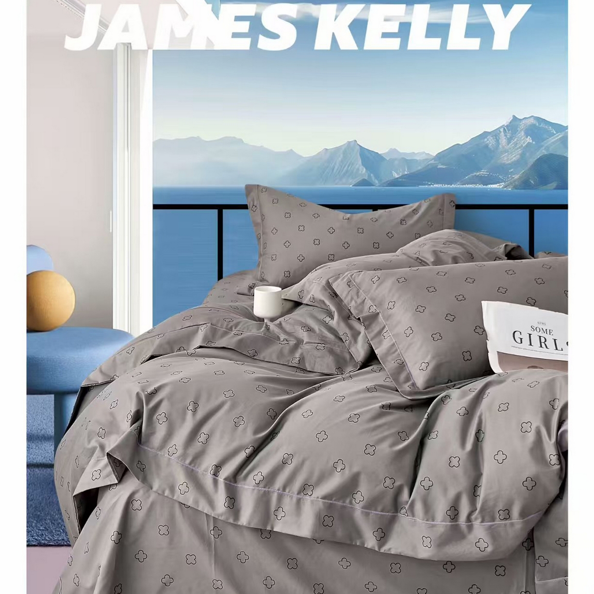 91家纺网 家纺一手货源 找家纺 （总2）未来家居 JAMES KELLY （铂金凯丽）2026新款40支13376全棉印染铂金长绒棉四件套-系列9