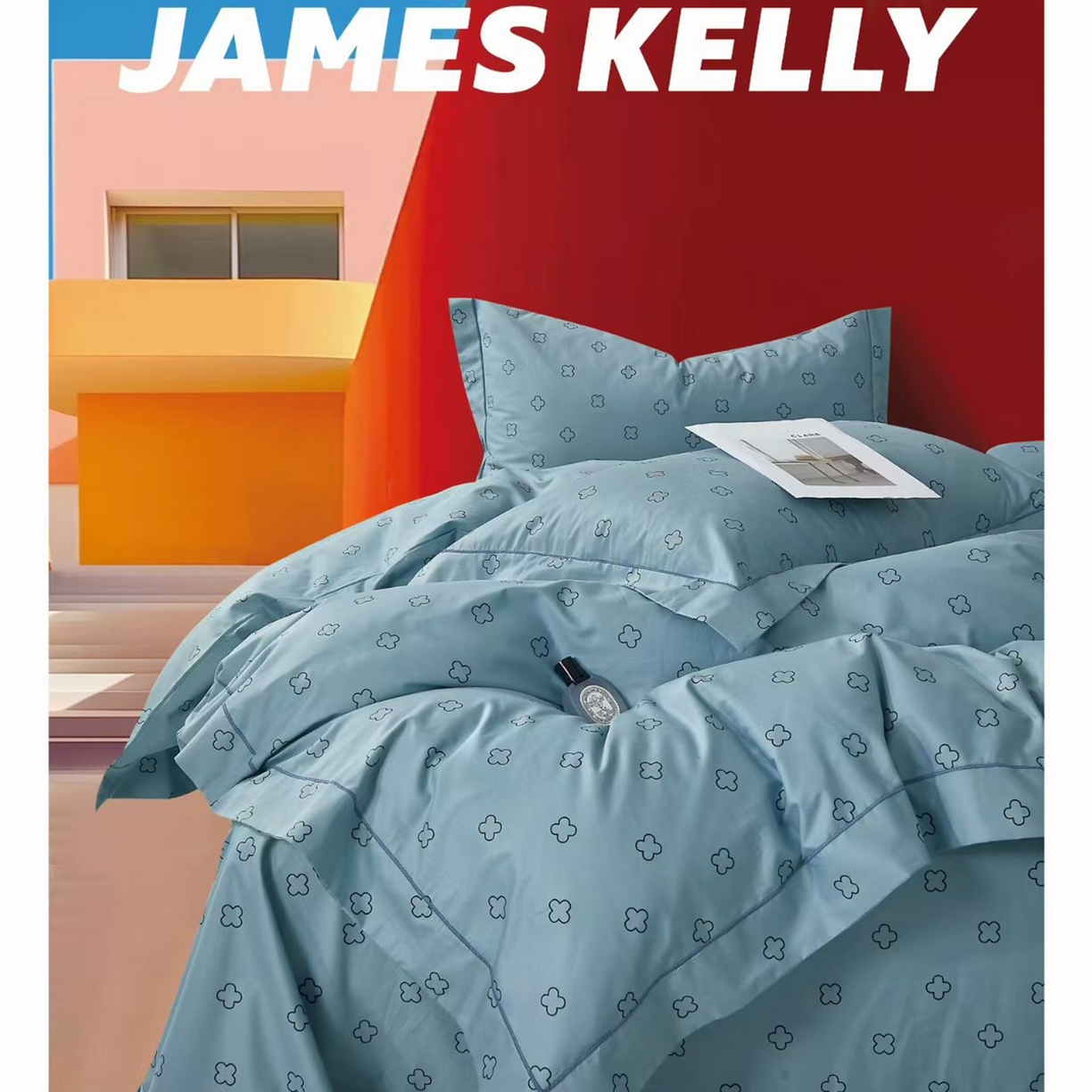 91家纺网 家纺一手货源 找家纺 （总2）未来家居 JAMES KELLY （铂金凯丽）2026新款40支13376全棉印染铂金长绒棉四件套-系列9