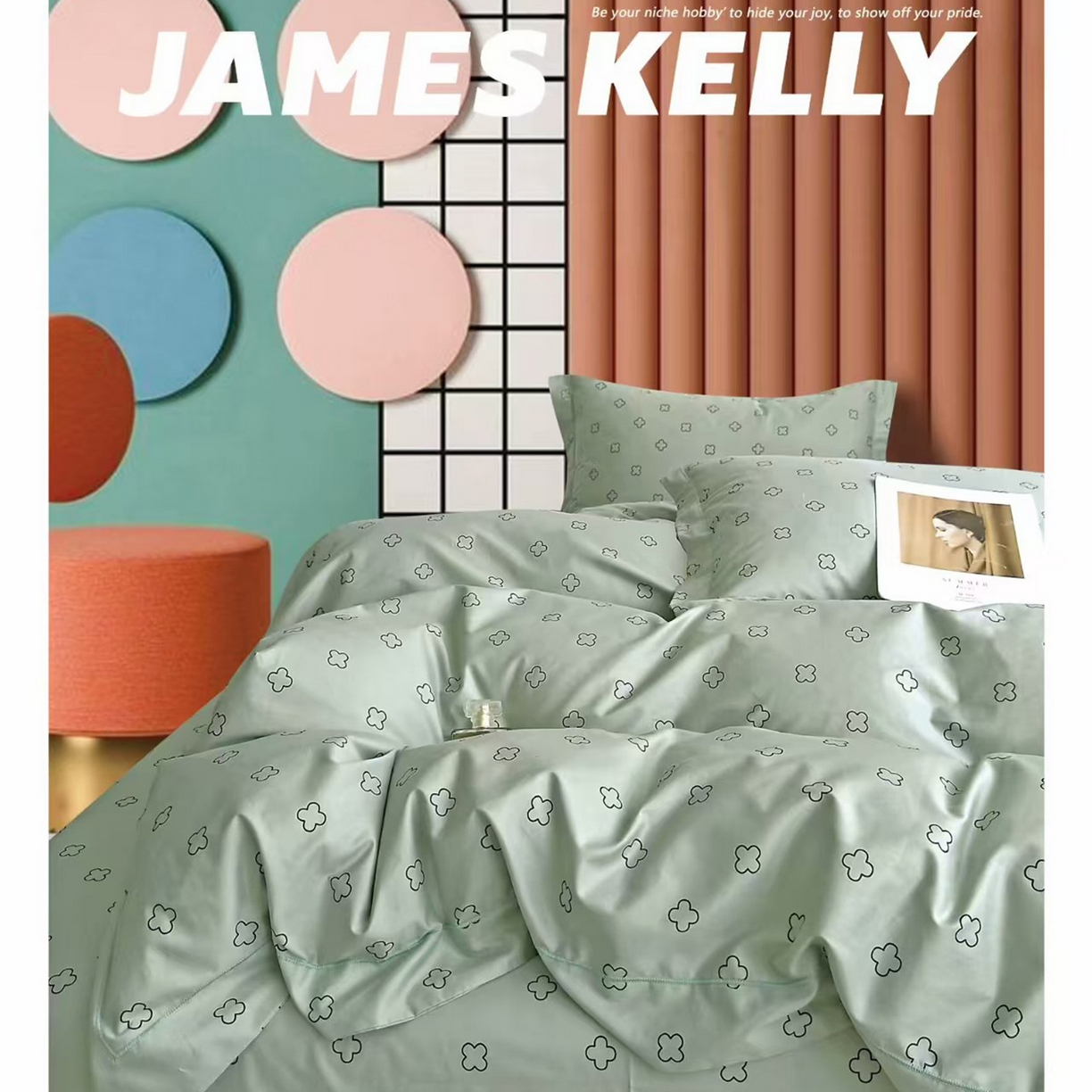 91家纺网 家纺一手货源 找家纺 （总2）未来家居 JAMES KELLY （铂金凯丽）2026新款40支13376全棉印染铂金长绒棉四件套-系列9