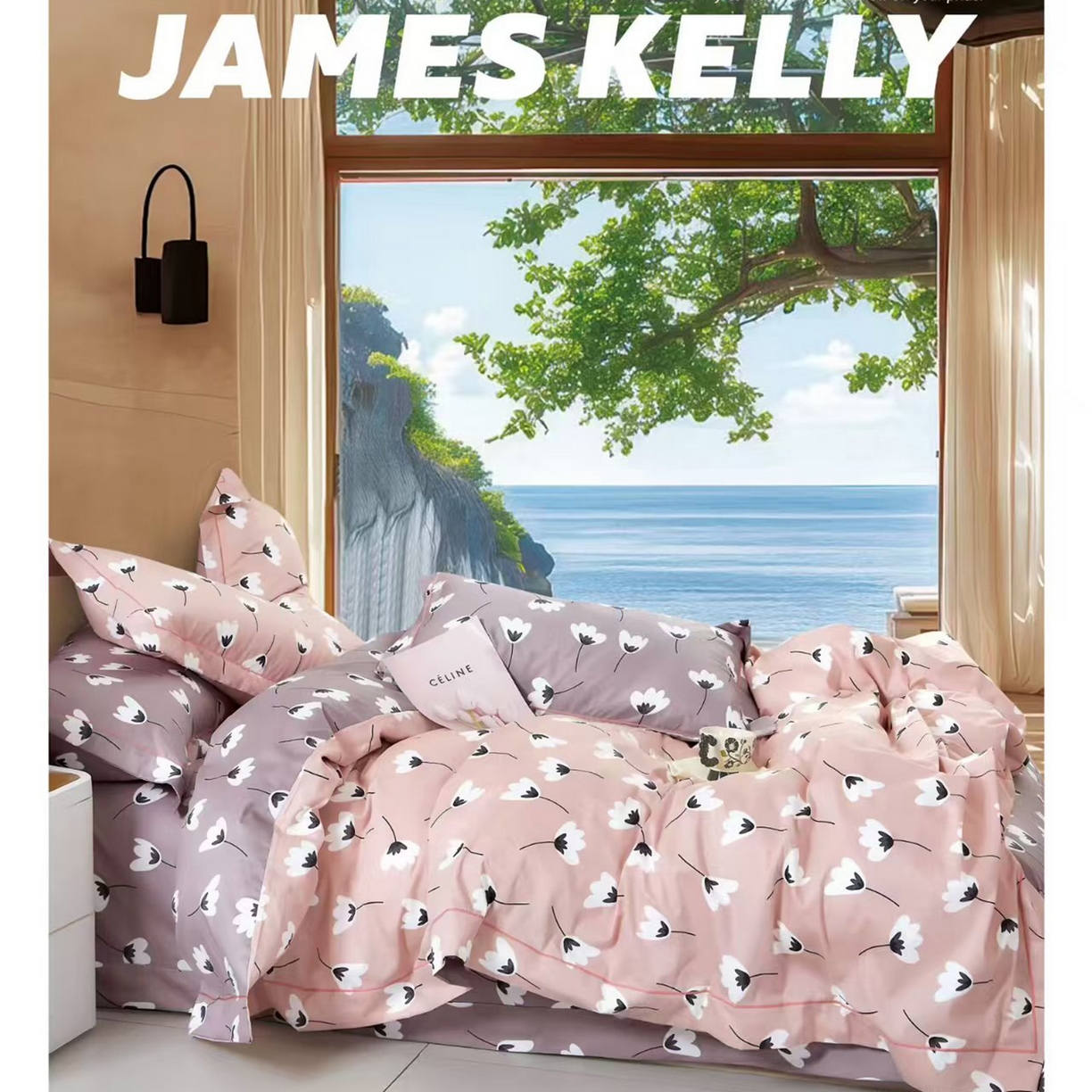 91家纺网 家纺一手货源 找家纺 （总2）未来家居 JAMES KELLY （铂金凯丽）2026新款40支13376全棉印染铂金长绒棉四件套-系列9