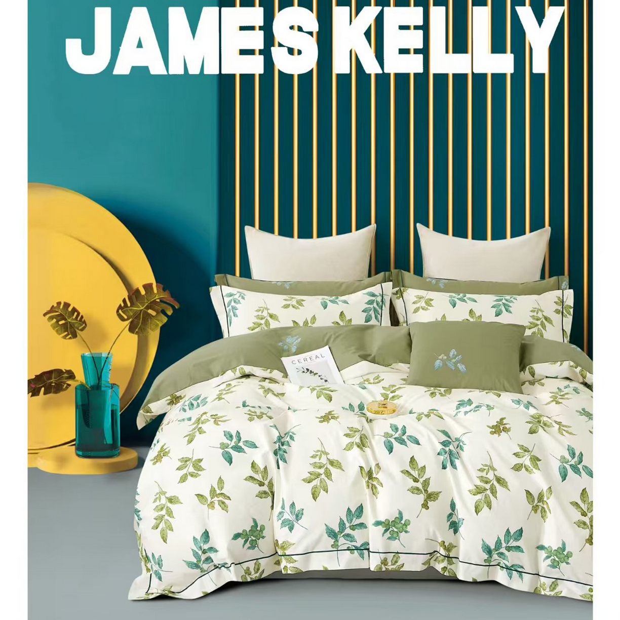 91家纺网 家纺一手货源 找家纺 （总2）未来家居 JAMES KELLY （铂金凯丽）2026新款40支13376全棉印染铂金长绒棉四件套-系列9