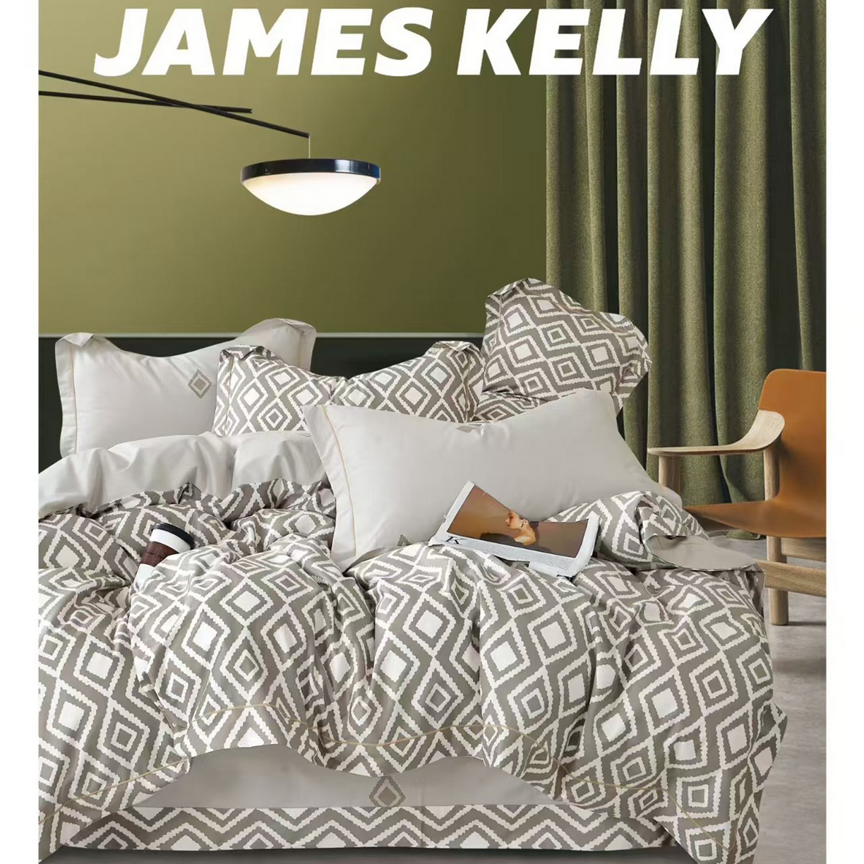 91家纺网 家纺一手货源 找家纺 （总2）未来家居 JAMES KELLY （铂金凯丽）2026新款40支13376全棉印染铂金长绒棉四件套-系列9