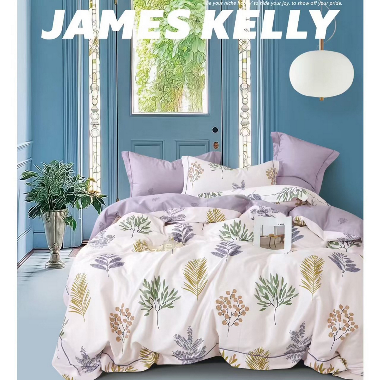 91家纺网 家纺一手货源 找家纺 （总2）未来家居 JAMES KELLY （铂金凯丽）2026新款40支13376全棉印染铂金长绒棉四件套-系列9