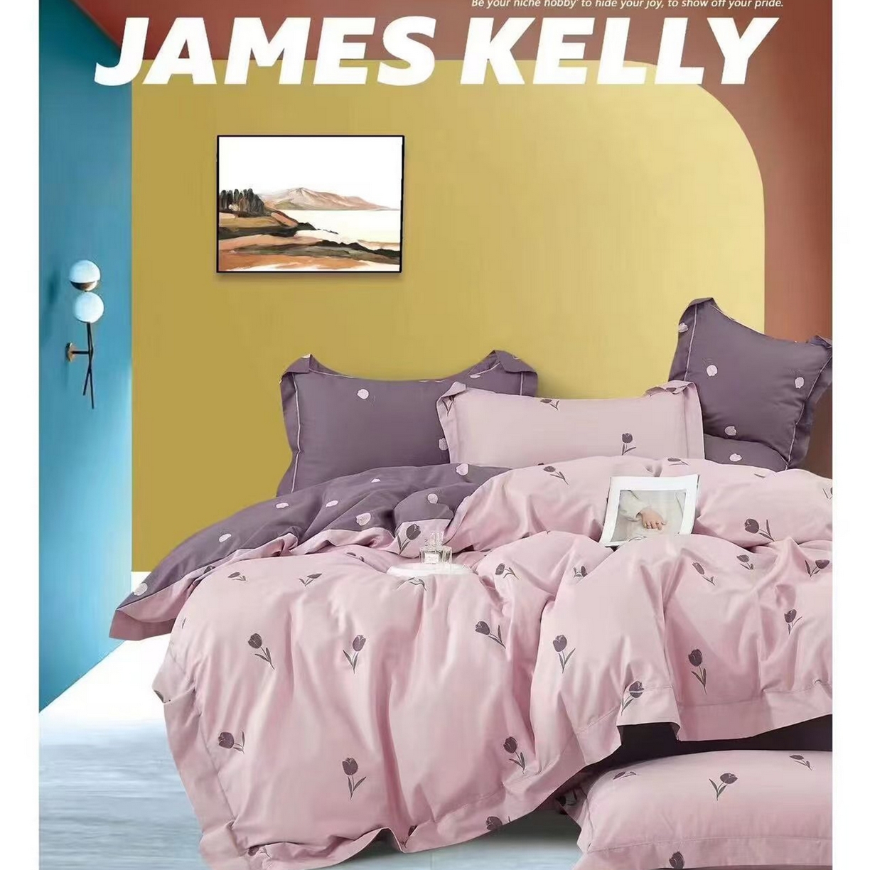 91家纺网 家纺一手货源 找家纺 （总2）未来家居 JAMES KELLY （铂金凯丽）2026新款40支13376全棉印染铂金长绒棉四件套-系列9