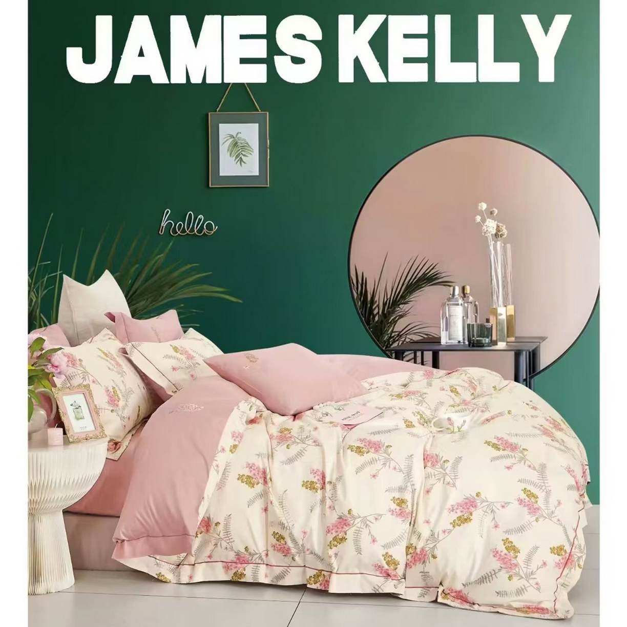 91家纺网 家纺一手货源 找家纺 （总2）未来家居 JAMES KELLY （铂金凯丽）2026新款40支13376全棉印染铂金长绒棉四件套-系列9