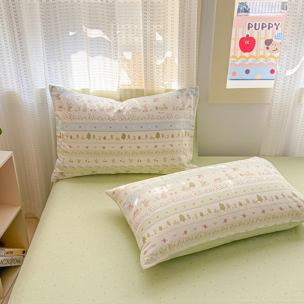 91家纺网 家纺一手货源 找家纺 呗旺鹿 2026新款全棉40支12868田园卡通小清新系列四件套 H萝卜兔