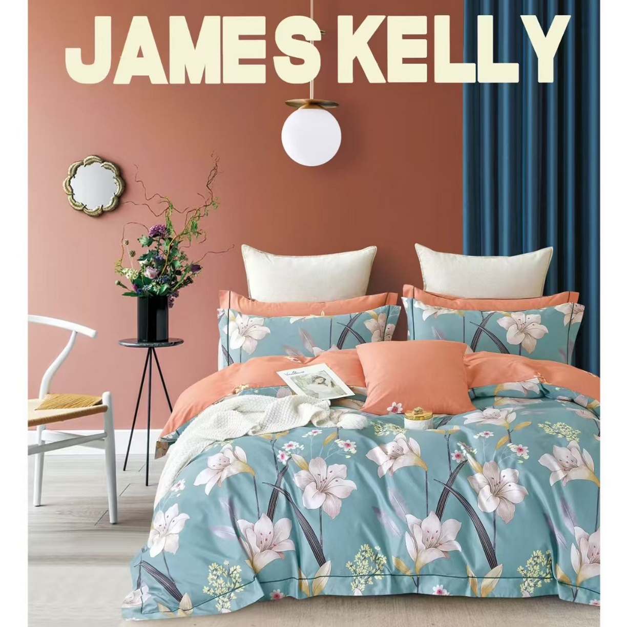 91家纺网 家纺一手货源 找家纺 （总2）未来家居 JAMES KELLY （铂金凯丽）2026新款40支13376全棉印染铂金长绒棉四件套-系列9