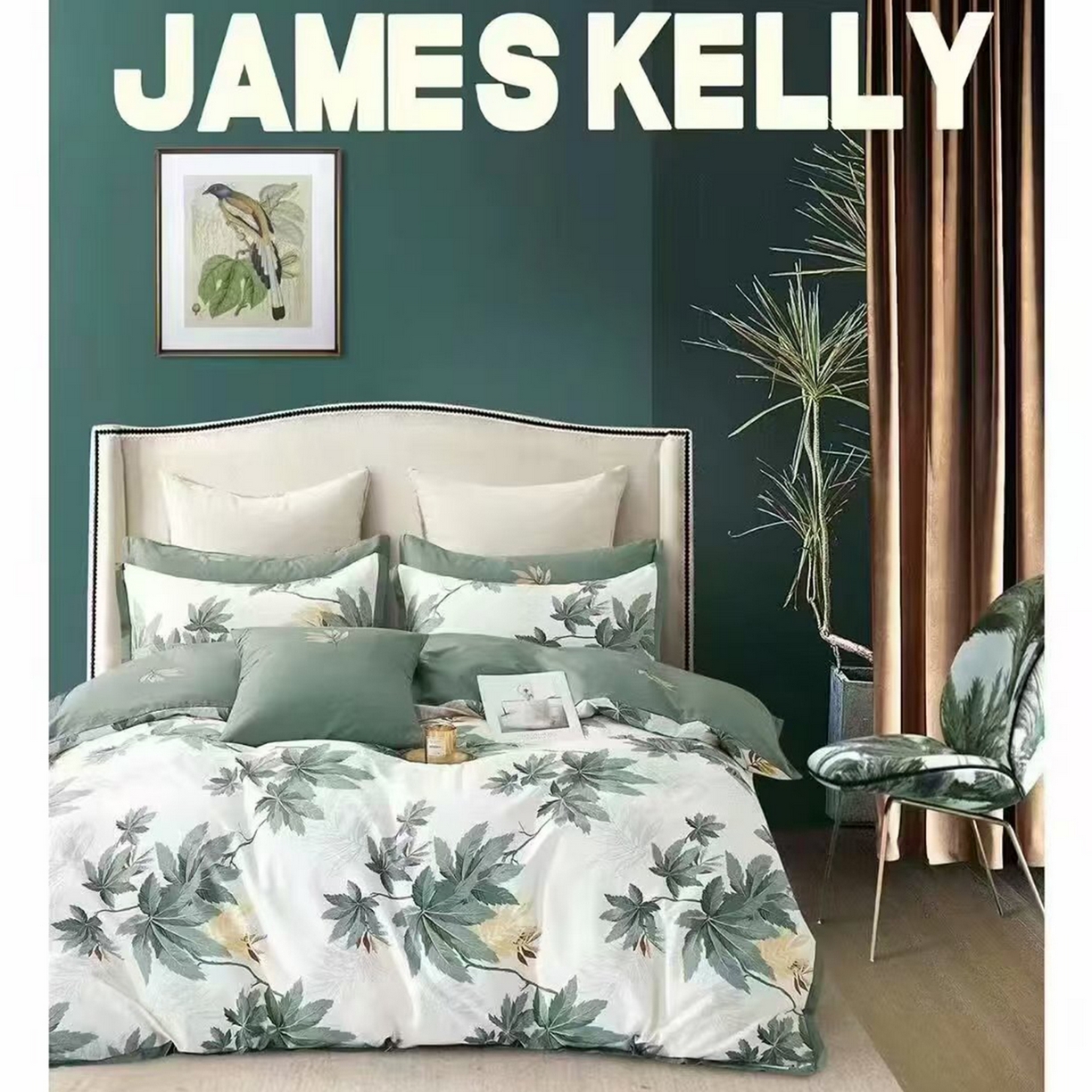 91家纺网 家纺一手货源 找家纺 （总2）未来家居 JAMES KELLY （铂金凯丽）2026新款40支13376全棉印染铂金长绒棉四件套-系列9