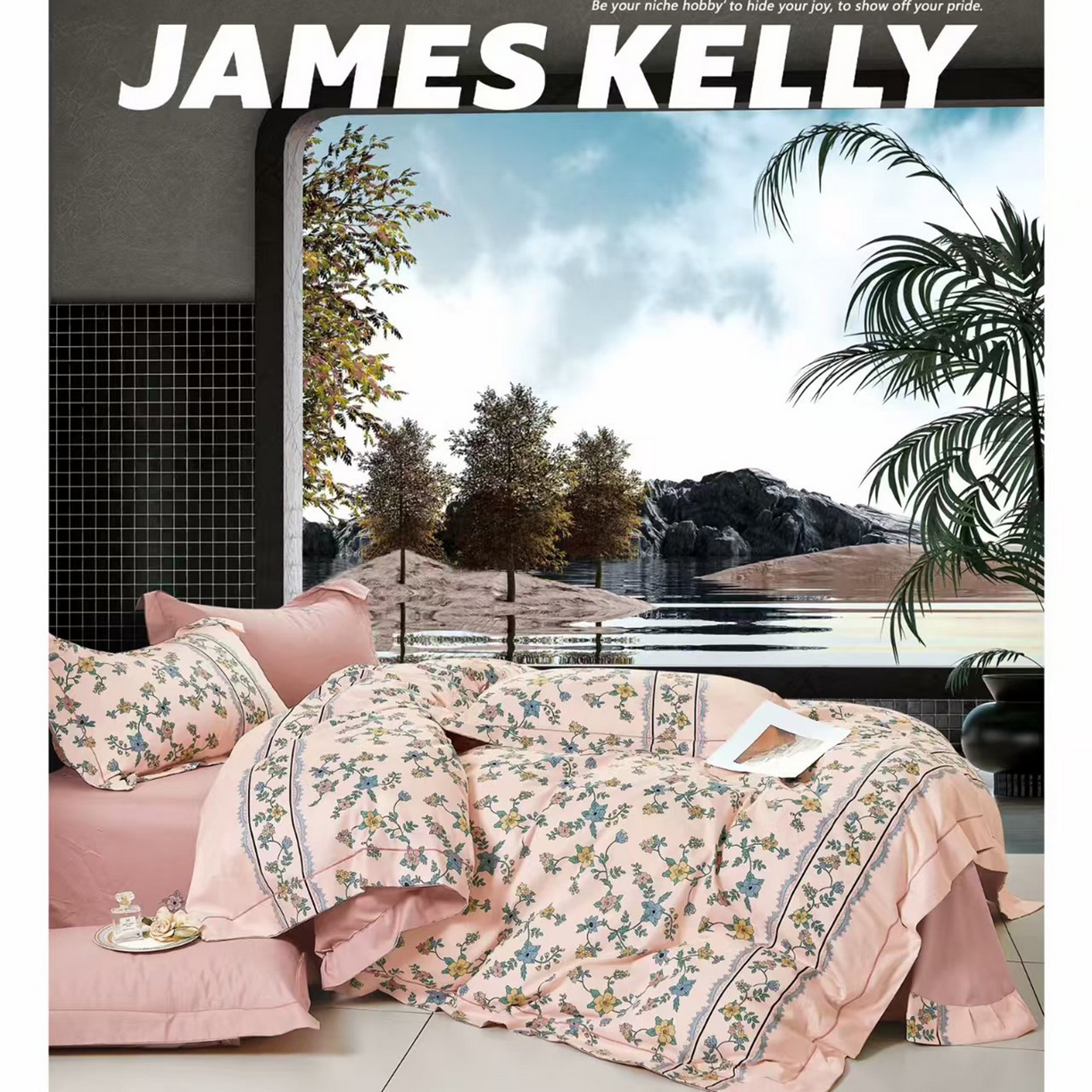 91家纺网 家纺一手货源 找家纺 （总2）未来家居 JAMES KELLY （铂金凯丽）2026新款40支13376全棉印染铂金长绒棉四件套-系列9