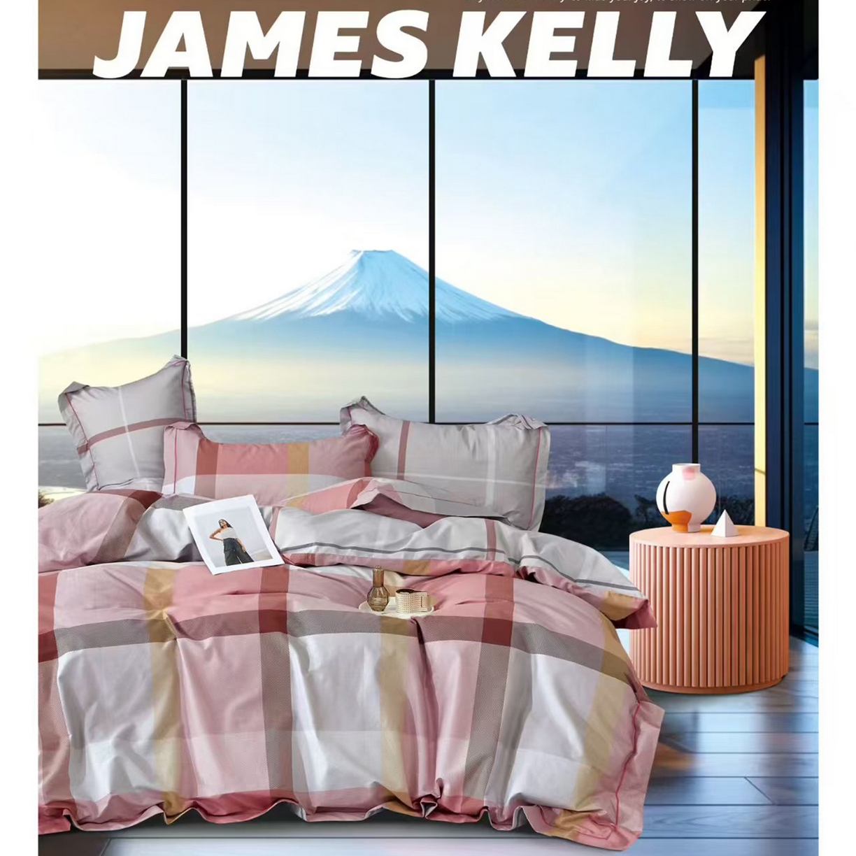 91家纺网 家纺一手货源 找家纺 （总2）未来家居 JAMES KELLY （铂金凯丽）2026新款40支13376全棉印染铂金长绒棉四件套-系列9