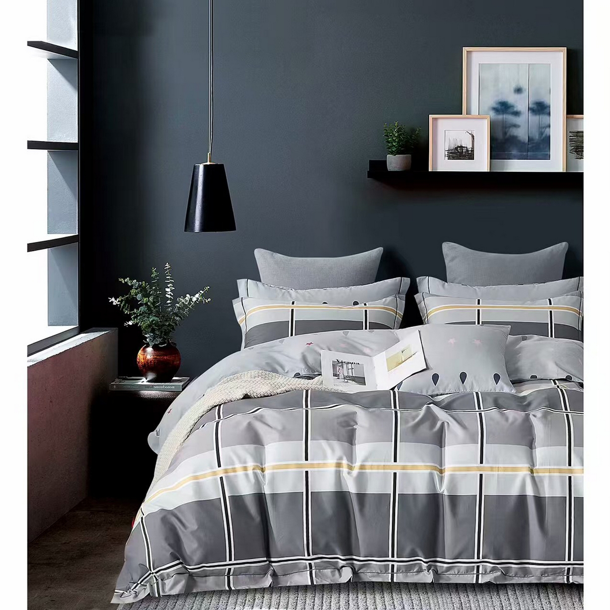 91家纺网 家纺一手货源 找家纺 （总2）未来家居 JAMES KELLY （铂金凯丽）2026新款40支13376全棉印染铂金长绒棉四件套-系列9