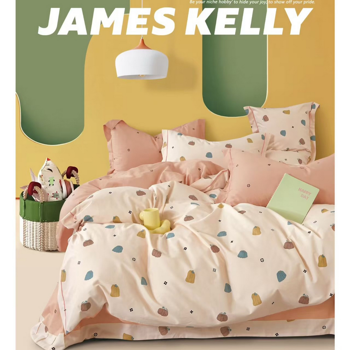 91家纺网 家纺一手货源 找家纺 （总2）未来家居 JAMES KELLY （铂金凯丽）2026新款40支13376全棉印染铂金长绒棉四件套-系列9