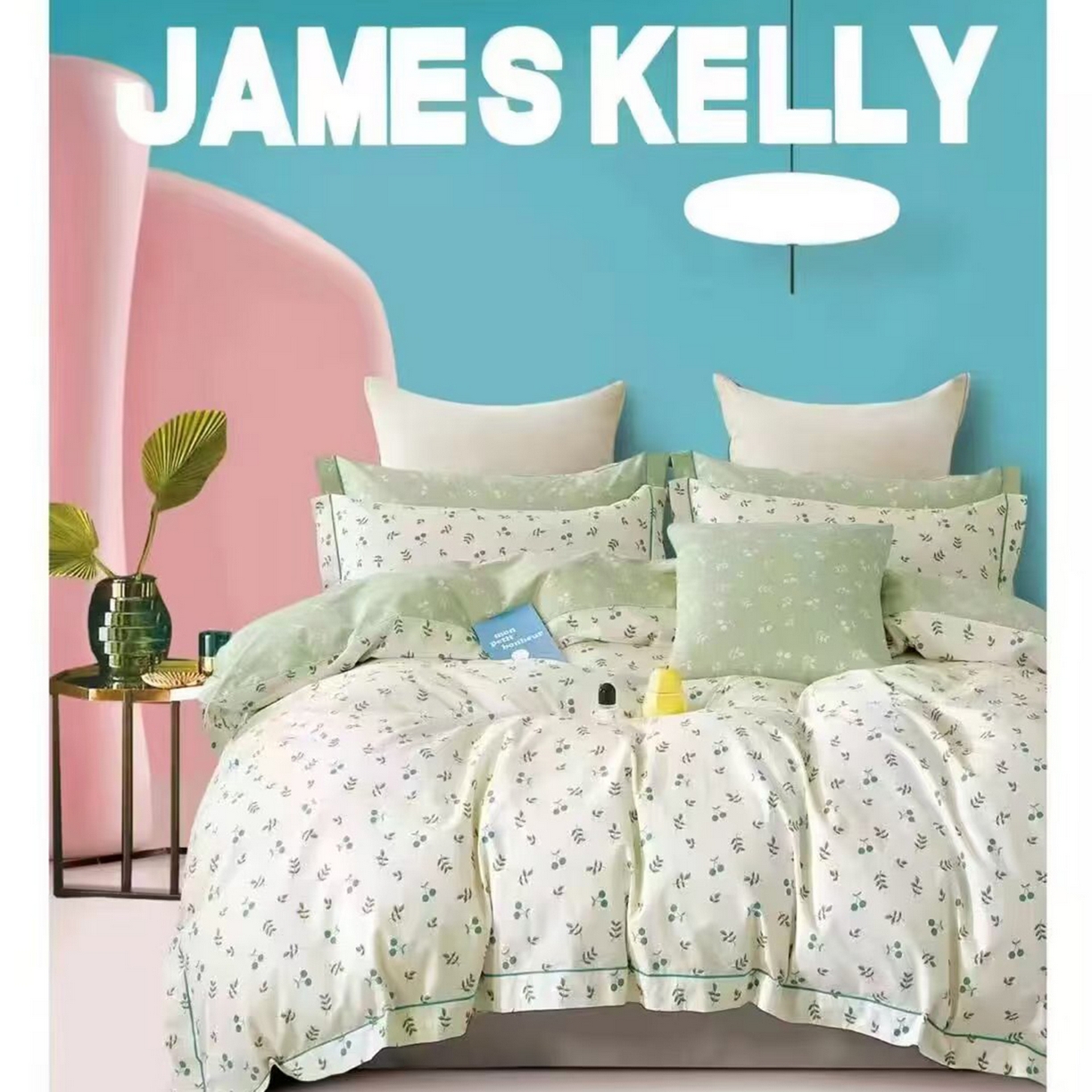 91家纺网 家纺一手货源 找家纺 （总2）未来家居 JAMES KELLY （铂金凯丽）2026新款40支13376全棉印染铂金长绒棉四件套-系列9