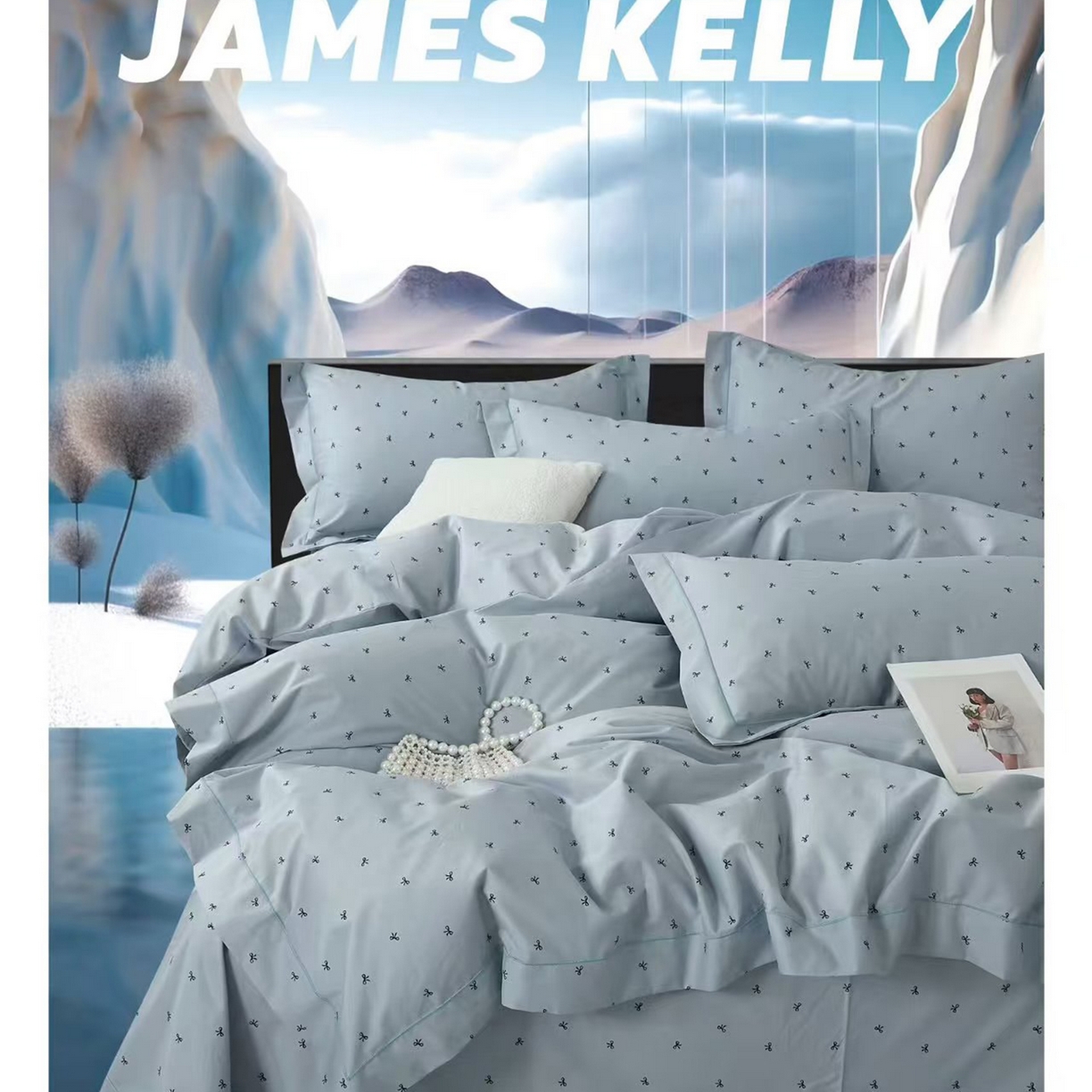 91家纺网 家纺一手货源 找家纺 （总2）未来家居 JAMES KELLY （铂金凯丽）2026新款40支13376全棉印染铂金长绒棉四件套-系列9