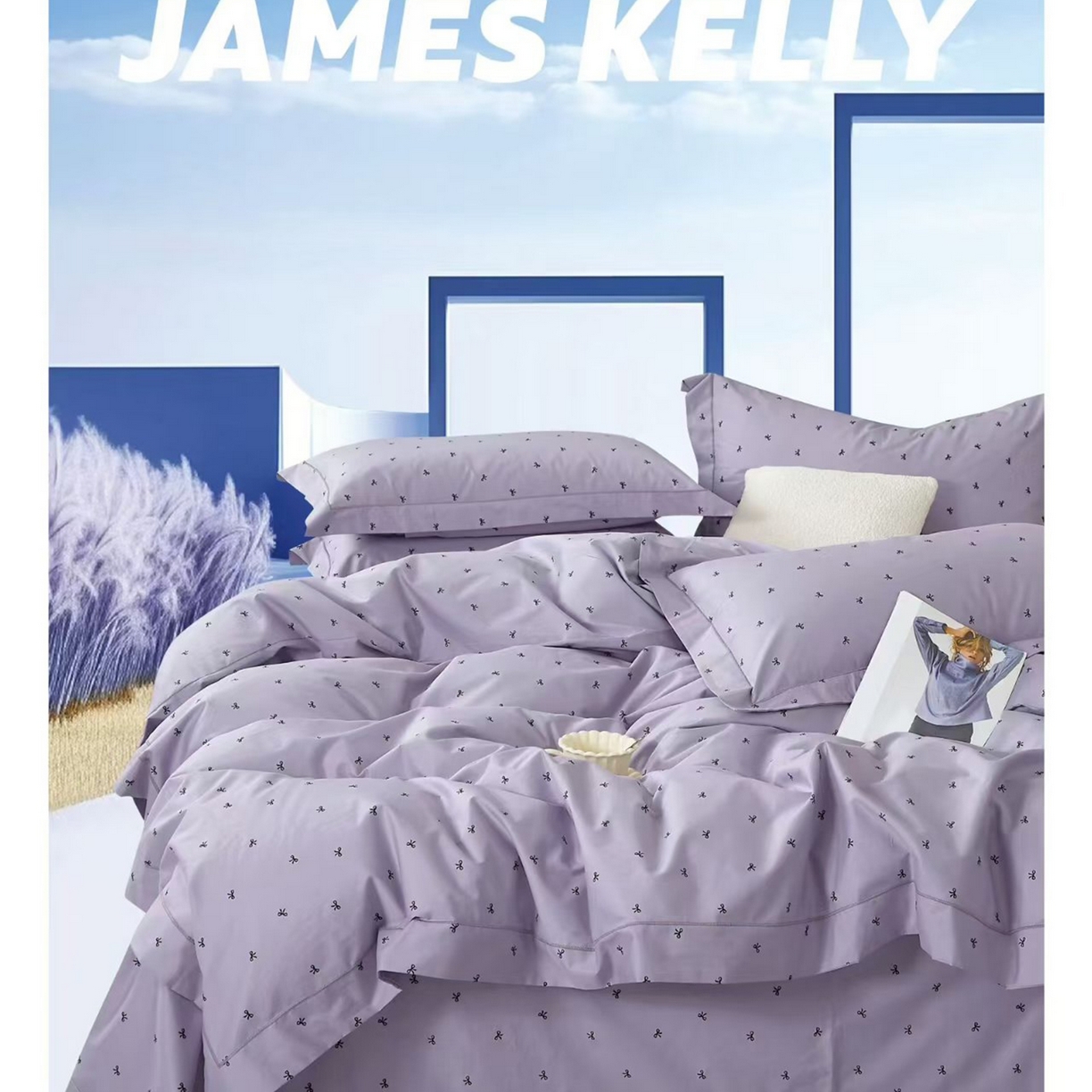 91家纺网 家纺一手货源 找家纺 （总2）未来家居 JAMES KELLY （铂金凯丽）2026新款40支13376全棉印染铂金长绒棉四件套-系列9