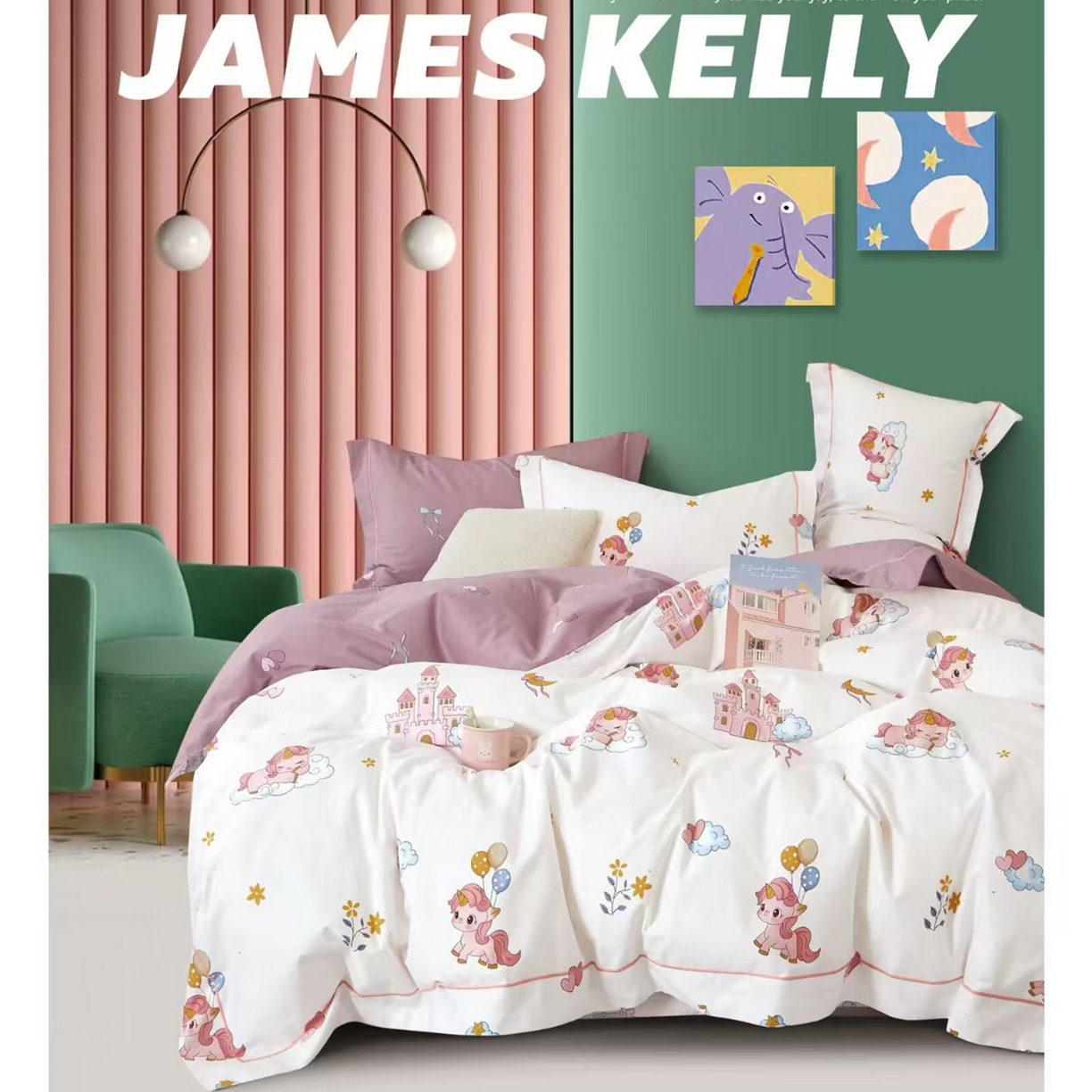 91家纺网 家纺一手货源 找家纺 （总2）未来家居 JAMES KELLY （铂金凯丽）2026新款40支13376全棉印染铂金长绒棉四件套-系列9