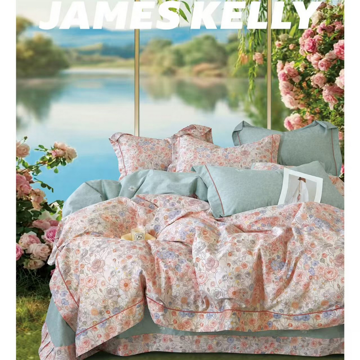 91家纺网 家纺一手货源 找家纺 （总2）未来家居 JAMES KELLY （铂金凯丽）2026新款40支13376全棉印染铂金长绒棉四件套-系列9