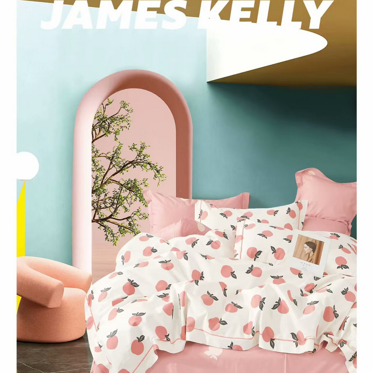 91家纺网 家纺一手货源 找家纺 （总2）未来家居 JAMES KELLY （铂金凯丽）2026新款40支13376全棉印染铂金长绒棉四件套-系列9