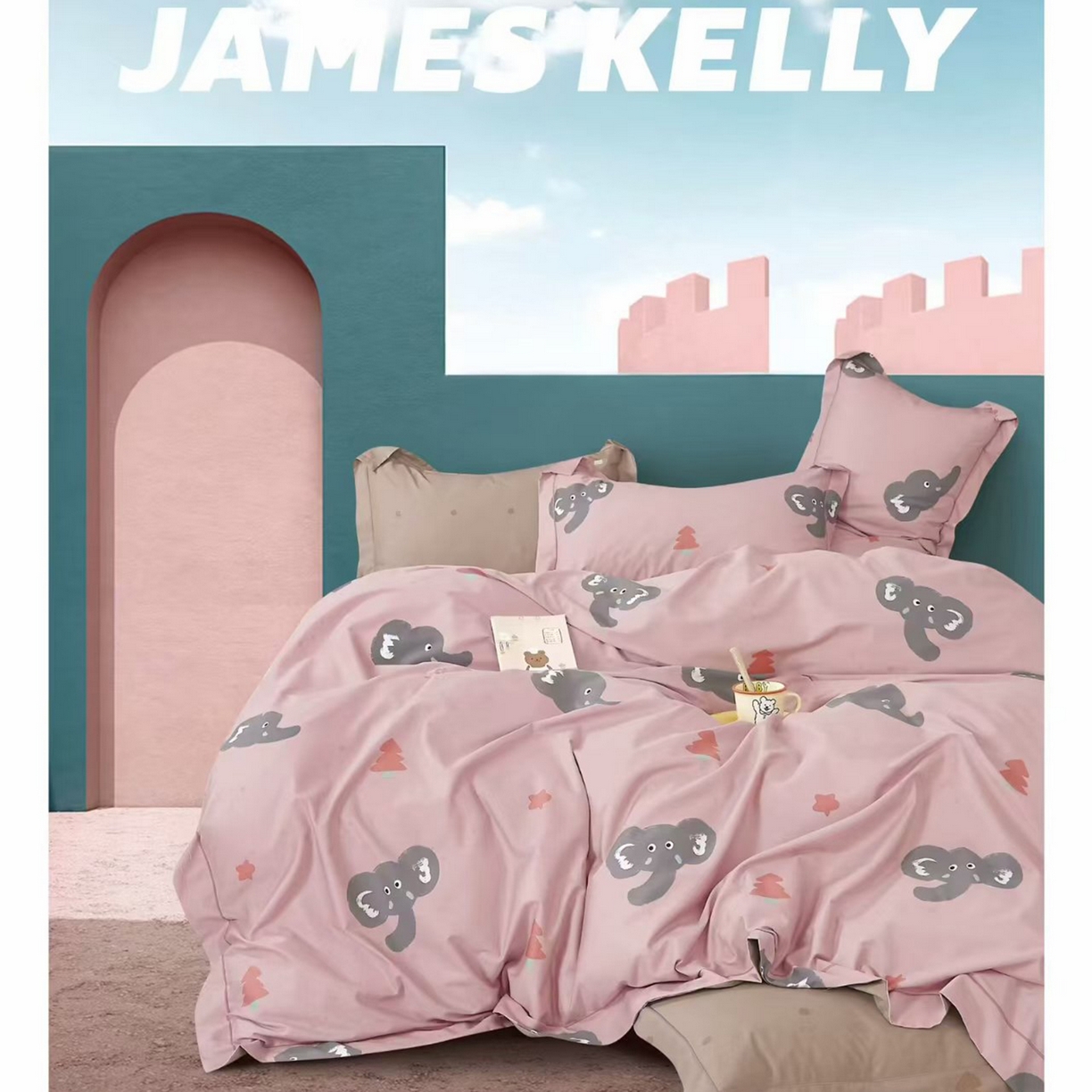 91家纺网 家纺一手货源 找家纺 （总2）未来家居 JAMES KELLY （铂金凯丽）2026新款40支13376全棉印染铂金长绒棉四件套-系列9